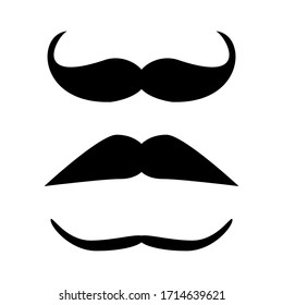mustache set with different shape isolated on white background. vector illustration