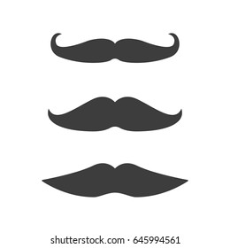 Mustache set icon isolated on background. Modern flat pictogram vector. Logo illustration.