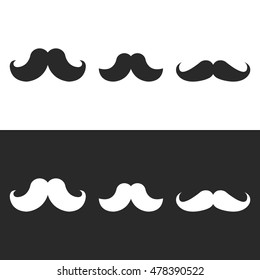 Mustache, set, icon. Vector illustration