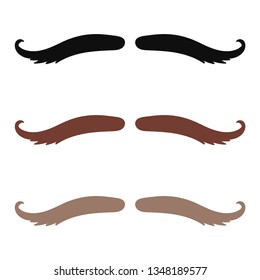 Mustache. Set of mustache. Icon mustache. White background. Vector illustration. EPS 10.