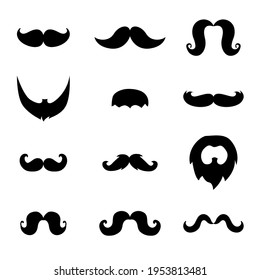 Mustache Set Ilustración vector Diseño bigote Icono de barba