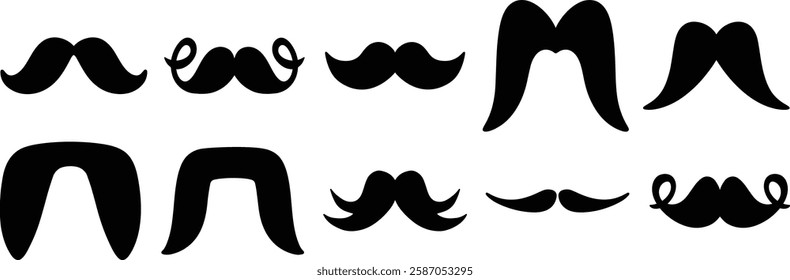 Mustache Set Isolated On White