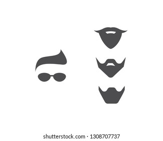 Mustache set  logo vector template