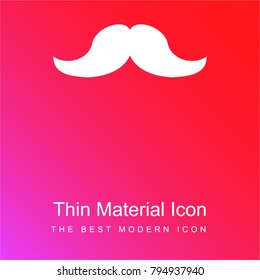 Mustache shape red and pink gradient material white icon minimal design