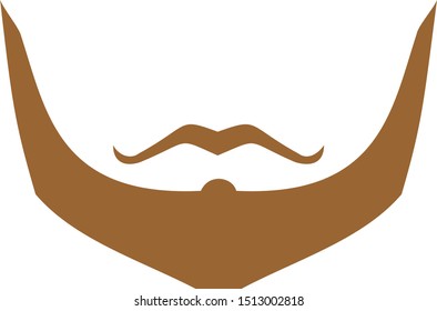 mustache shield beard facial hair barbershop image icon logo vector