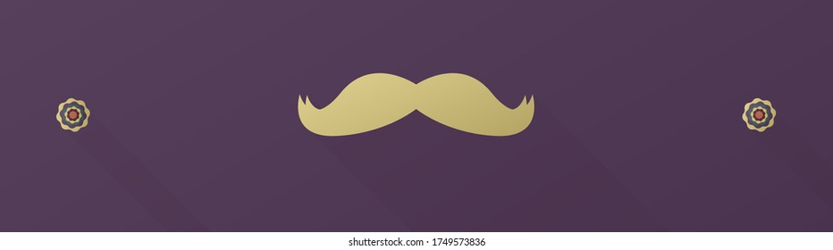 Mustache sign. Classical old style design. vector illustration
