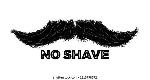 Mustache sign or label as a symbol of masculinity and hipster movement