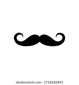  silhueta do bigode ícone vetor design plano.