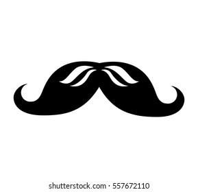 mustache silhouette isolated icon vector illustration design