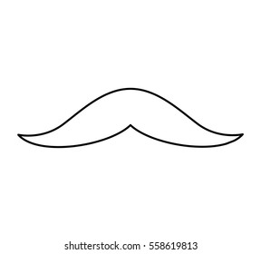 mustache silhouette isolated icon vector illustration design