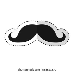 mustache silhouette isolated icon vector illustration design