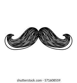 mustache silhouette isolated icon vector illustration design