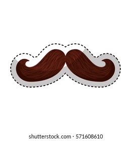 mustache silhouette isolated icon vector illustration design