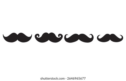 Silhueta Mustache Set Vetor Design