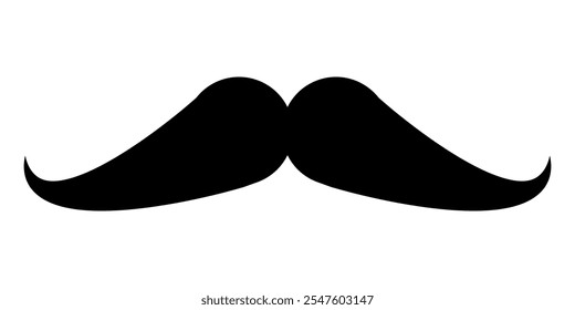 forma silhueta bigode, preto e branco vetor ilustração de bigode masculino, isolado no fundo branco