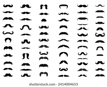 Mustache silhouette vector art white background