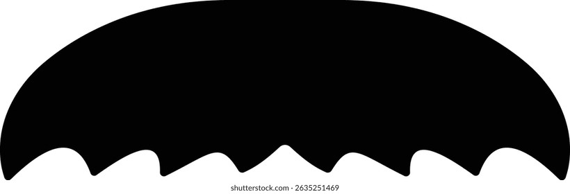 Mustache silhouette vector design. Black mustache icon isolated on transparent background. Vector illustration.