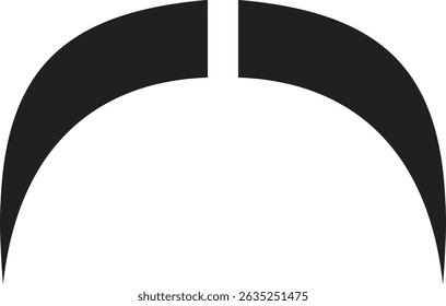 Mustache silhouette vector design. Black mustache icon isolated on transparent background. Vector illustration.
