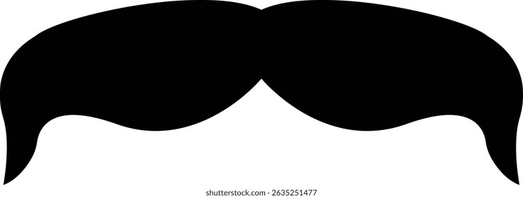 Design de vetor de silhueta de bigode. Ícone de bigode preto isolado no plano de fundo transparente. Ilustração vetorial.