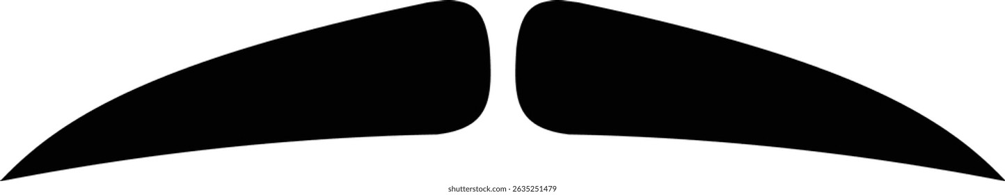 Mustache silhouette vector design. Black mustache icon isolated on transparent background. Vector illustration.