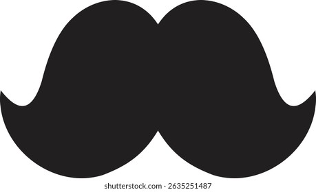 Mustache silhouette vector design. Black mustache icon isolated on transparent background. Vector illustration.