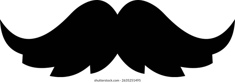 Mustache silhouette vector design. Black mustache icon isolated on transparent background. Vector illustration.