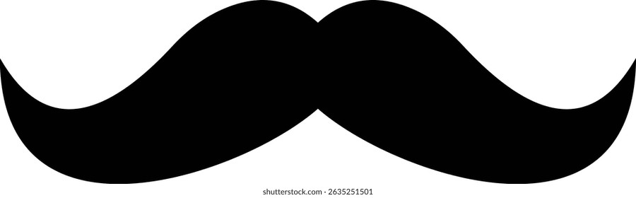 Mustache silhouette vector design. Black mustache icon isolated on transparent background. Vector illustration.