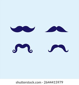 mustache silhouette vector set, moustache icon collection
