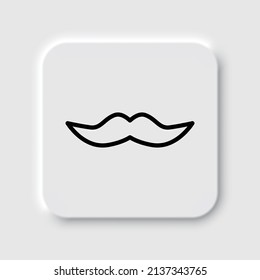 Mustache simple icon. Flat desing. Neumorphism design.ai