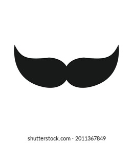 Mustache einfache Symbol lustig lächelnd Form. Vektorgrafik einzeln auf weißem Hintergrund