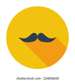 Mustache. Single flat color icon. Vector illustration.