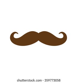Mustache. Single flat icon. brown icon.