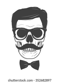 Mustache skull glasses