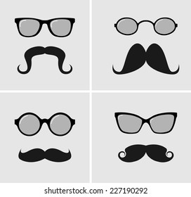 Mustache and Spectacles vector