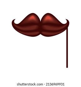 mustache in stick icon flat