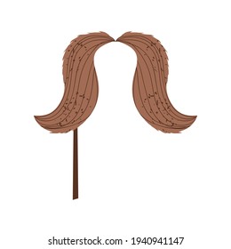 mustache with stick icon isolated