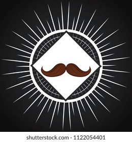 mustache style hipster poster
