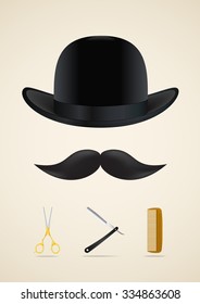 Mustache style icons set. Vector illustration