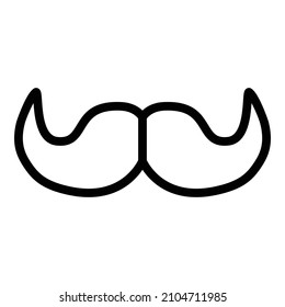 Estilos de bigote Icono plano aislado en fondo blanco