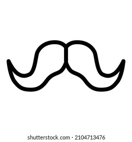 Mustache Styles Flat Icon Isolated On White Background