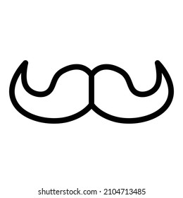 Mustache-Stile, flattiges Symbol einzeln auf weißem Hintergrund