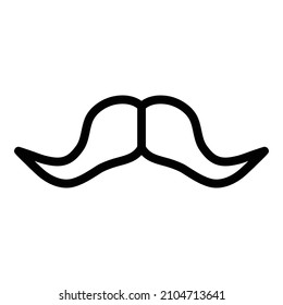 Mustache Styles Flat Icon Isolated On White Background