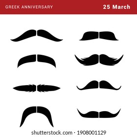 Mustache symbols from greek revolution heroes