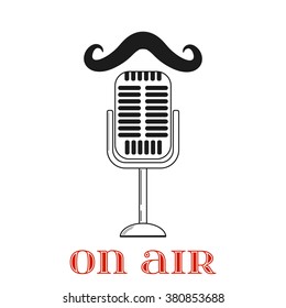 Mustache are talking to the microphone