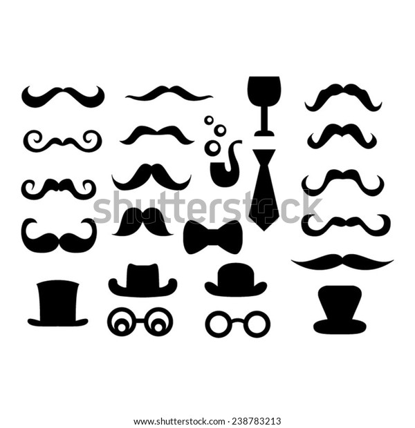 Mustache Vector Clip Art Silhouette Stock Vector (royalty Free) 238783213