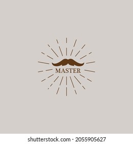 mustache vector design icon logo and master writing