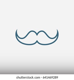 mustache vector flat pictograph line icon stock design illustration