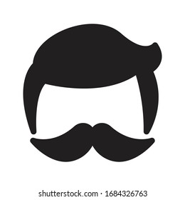 mustache vector glyph flat icon 