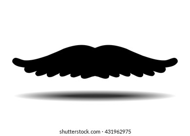 mustache - vector icon with shadow. Flat vector icon on white background