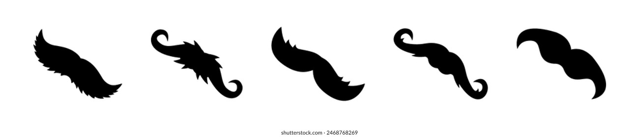 Mustache vector icons. Mustache silhouettes